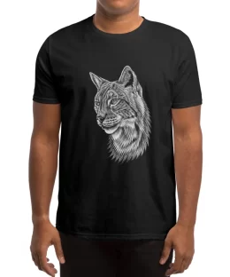 Eurasian lynx big cat ink illustration