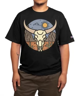 Parched Desert Landscape With A Cow Skull T-Shirt